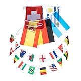 Milisten 32 Saiten Wm-string-flagge Fahnen Wimpel Banner Sportdekor Weltflaggenbanner Banner-flagge Forderung Festivalfahnen Party Outdoor- Doppelt Polyester Colorful