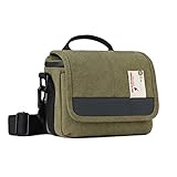 Besfoto Kameratasche SLR spiegellose Kamera kleine Umhängetasche Fotografie Tasche Abdeckung wasserdichte und regendichte Outdoor Fotografie Leinwand Tasche, professionelle Kamera Tasche (Militärgrün)