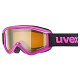 uvex speedy pro - Skibrille für Kinder - konstrastverstärkend - vergrößertes, beschlagfreies Sichtfeld - pink/lasergold - one size