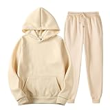 Halloween Trainingsanzug für Herren und Damen, 2-teilig, Orange, Sweatshirt, Übergröße, Langarm, Kapuzenpullover, Sweatshirt 2024, Unisex, Set mit Kapuze, Sporthose, Jogging, B-Khaki, 42