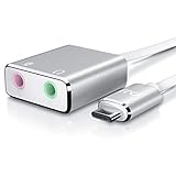CSL - Externe Soundkarte USB C auf Klinke 3,5mm, Kopfhörer Adapter, Audio zu USB Adapter, DAC, Kompatibel Mit Samsung, Huawei UVM.