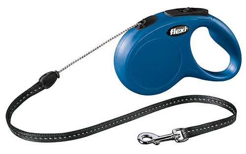 Flexi Roll-Leine New Classic M Seil 8 m blau für Hunde