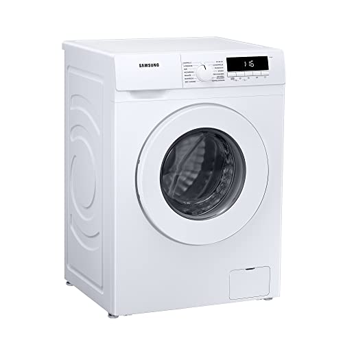 Samsung Waschmaschine WW9FT304PWW/EG, SLIM Platzsparer - Nur 50,5 cm tief, Digital Inverter Motor, Kurz-Programm, Trommelreinigung, LED-Display, 9 kg, Weiß