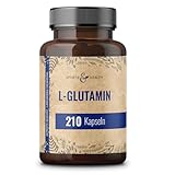 L Glutamin Kapseln – 210 Kapseln – 750mg reines L-Glutamin pro Tagesdosierung – hochwertige Aminosäure – ohne Zusatzstoffe – unabhängig laborgeprüft - L Glutamine – Vegan – 7 Monate Vorrat