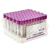 XLTEAM Vakuum-Blutentnahmeröhrchen, 100 Stück 6 Ml EDTA-Zentrifugenröhrchen, 13 * 100 Mm Kunststoff-Blutröhrchen Mit Violettem Deckel, Für Das Labor