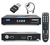 Octagon SX88 4K Linux Sat Receiver + 300Mbit WiFi Stick + HM-SAT HDMI Kabel - mit PVR Aufnahmefunktion, Smart TV Streaming Box, Sat to IP, Unicable, Mediathek, YouTube, Internet Radio, Multistream