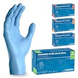 200x ARNOMED Einweghandschuhe Blau, Einmalhandschuhe M, Nitrilhandschuhe puderfrei, Handschuhe Einweg latexfrei, Gummihandschuhe Einweg, Handschuhe Nitril, Einmalhandschuhe in S, M, L & XL