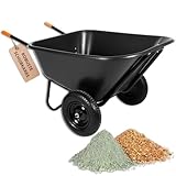 Schubkarre Vollgummi mit 2 Rädern - 160kg Tragkraft - 300 Liter Zweirad-Schubkarre Gartenschubkarre, Mistkarre - Schiebetruhe von SPRINGOS