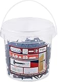 Connex Schnellbauschrauben 3,9 x 25 mm - 750 Stück - Mit Grobgewinde - Trompetenkopf - PH Phillips-Antrieb - Schwarz phosphatiert/Trockenbauschrauben/Schrauben-Eimer / B30076 (Packung mit 2)