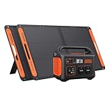 Jackery Solargenerator 1000, 1002WH Tragbare Powerstation mit 2* SolarSaga 100W Solarpanels, 2 * 230V 1000W AC Steckdose mobile Stromversorgung
