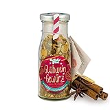 DIY Flasche Glühweingewürz, toller Zutaten-Mix für den eigenen Glühwein, zum Selbermachen, 50 Gramm in einer Mini-DIY-Flasche, süße Kleinigkeit zum Verschenken in der Weihnachtszeit