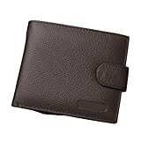 TYNXK Brieftasche Echte Leder Männer Brieftaschen echte Kauflätselbrieftaschen for Mann kurz Schwarze Walet Portemonnaie (Color : Brown 1)