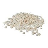 Relaxdays Marmorkies, 5kg, Dekosteine, Kieselsteine, Gartenkiesel, Beet, Blumentopf, Grab, Zierkies, weiß, Marmor, 5-15mm
