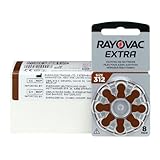 Rayovac Extra 312, 80 Stück, Hörgerätebatterien, hohe Leistung, Zink-Luft-Batterien, 10 Blisterkarte, braun, 312AUX-8XEMF-10