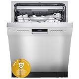 Midea SU 7.35X14BS Geschirrspüler 60cm Unterbau, 14 Maßgedecke Spülmaschine Teilintegrierbar mit WiFi, Extra Trocknung, 8 Programme, 42dB, 1-24h Startzeitverzögerung, Inox