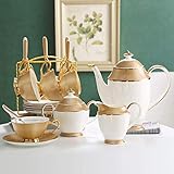 Tee-Sets mit Teekanne Kaffeetassen Bone China Kaffee und Tee Set Keramik Tassen Hochzeit Geschenkboxen Porzellan Teetasse u