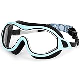 Schwimmbrille, keine auslaufende Anti-Nebel-Schwimmbrille Schwimmbrille für erwachsene Männer Frauen Jugend, UV-Schutz 180° Klarsicht (Blau)