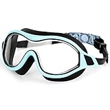 Schwimmbrille, keine auslaufende Anti-Nebel-Schwimmbrille Schwimmbrille für erwachsene Männer Frauen Jugend, UV-Schutz 180° Klarsicht (Blau)