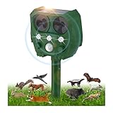 Ultraschall Katzenschreck für Garten, Solar und USB Aufladen Katzenschreck Katzenschreck mit PIR Bewegungsmelder, 5 Einstellmodi, Wasserdicht Tierabwehr für Bauernhof, Hof, Katze, Fuchs, Vogel, Hund
