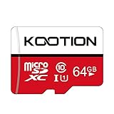 Kootion Micro SD Karte 64GB Class10 Speicherkarte, Bis zu 80 MB/s Lesegeschwindigkeit, MicroSDXC Card Memory Karte A1 U1 UHS-I MicroSD Karte für Kameras Handy Tablets Android