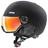 uvex wanted visor - robuster Skihelm für Damen und Herren - mit Visier - optimierte Belüftung - black matt - 54-58 cm