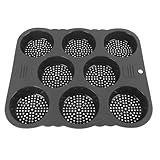Hamburgerbrötchenform aus Silikon mit 8 Mulden, leicht zu lösen, beständig, Hamburger-Brot-Backform für die Küche, zum Backen und Grillen großer Burger zu Hause