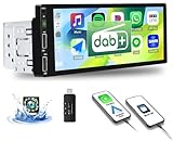 Dab+ Single DIN Autoradio mit CarPlay Android Auto, 6,9“ Touchscreen Radio mit Bluetooth FM Mirror Link SWC EQ Infrarot-Fernbedienung+Rückfahrkamera und Mikrofon
