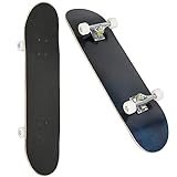 Komplettes Skateboard 31 Zoll, 7 Lagen Ahornholz, komplettes Skateboard, vormontiert, Skateboard Longboards mit ABEC-9-Kugellager für Jugendliche (Dunkelblau)