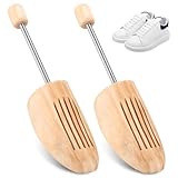 Zhufas Schuhspanner Holz, 2 PCS Herren Damen Stiefelspanner, Schuhstrecker, Metall Schuhdehner, Stiefelspanner aus Echt-Holz mit Metall-Spiralfeder, Auch für Stiefel Oder Sneaker Geeignet(42-46)