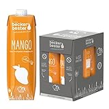 beckers bester Mango- 6er Pack - Mangonektar - mit Direktsaft - Co2-neutral hergestellt - Vegan - Ohne Konservierungsmittel - Ohne Gentechnik - Laktosefrei - (6 x 1000 ml)
