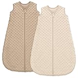 Unnivoll Schlafsack Baby 1.5 Tog Babyschlafsack 6-12 Monate 2er Pack Schlafsack Winter Herbst 78 cm für Jungen Mädchen Neugeborene Kaffee