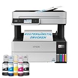 Epson EcoTank ET-5150 3-in-1 Ink Multifunction Device (Copier, Scanner, Printer, A4, ADF, Duplex, WiFi, Ethernet, Display, USB 2.0), Large Ink Tank, High Yield, Low Page Cost, Grey