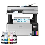 Epson EcoTank ET-5150 3-in-1 Ink Multifunction Device (Copier, Scanner, Printer, A4, ADF, Duplex, WiFi, Ethernet, Display, USB 2.0), Large Ink Tank, High Yield, Low Page Cost, Grey