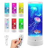 BORDEAG Quallen Lampe, Quallen Lavalampe, Jellyfish Lamp, Quallen Aquarium Lampe, Lavalampe Mit 17 Farben 4 Lichtmodi Fernbedienung, Fantasy Quallen Lavalampe Für Büro Zuhause Deko(10.5 X 29 cm)
