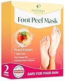 Plantifique Fußmaske - Hornhaut Socken - Fussmaske Pfirsich 2 Paar Hornhautentferner Socken - Extreme hornhaut entfernen fuß Foot Peel Mask Fußpeeling - Anti Hornhaut Socken - Hornhaut Foot Mask