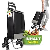 Einkaufstrolley [Treppensteigerfunktion] - Einkaufstrolley faltbar [36 L Volumen] - Einkaufswagen - Shopping Trolley