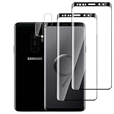 Jinshiweikai Pack of 4, 2 x Tempered Glass Screen Protector for Samsung Galaxy S9 Plus and 2 x Kameraschutzglas für die Rückseite,3D-Vollabdeckung, 9H Härte, Kratzfest, Ultradünn， HD-Klarheit