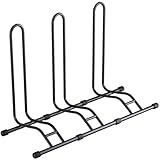 TLGREEN Fahrradständer Boden 3 Stück, Abnehmbar Bodenständer Fahrräder, Reifenbreite bis 80 mm, Freistehend Fahrradhalter,Radständer für Mountainbike Rennrad MTB,Stabil,Schwarz