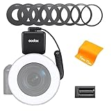 GODOX RING72 Makro LED Ringlicht Videoleuchte Flexible 360° Drehbare Farbtemperatur 5600K, CRI 96+, LED Ringlicht mit 49mm-77mm Adapterring für Nahaufnahmen Videos Porträtobjekten