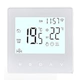 Decdeal WLAN Thermostat Raumthermostat Wasser,Digital Thermostat Fussbodenheizung,Programmierbar 230v LCD 3A Mit der App Tuya (weiß)