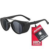 ALPINA GLACE - Verspiegelte und Bruchsichere Sonnenbrille Mit 100% UV-Schutz Für Erwachsene, all black matt, Einheitsgröße