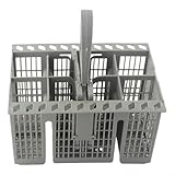 Tidevib Besteckkorb für Bauknecht für INDESIT für Hotpoint Geschirrspüler C00257140, Kunststoff grau abnehmbar, runder Griff Ersatzteil