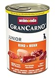 animonda GranCarno Hunde Nassfutter mit Rind + Huhn (6 x 400g), Welpenfutter nass ohne Getreide für Junge Hunde, mit frischen fleischigen Zutaten, Junior Hundefutter