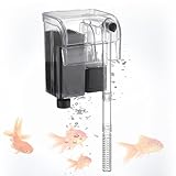 Leikurvo Aquarium Filter: leiser Aquarium Außenfilter Clip-on- Filter Sauerstoffpumpe reinigen Wandmontierter Aquariumfilter für bis zu 30L Aquarien, Einstellbarer Durchfluss, 3W