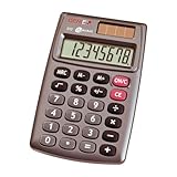 Genie 510 8-stelliger Taschenrechner (Dual-Power (Solar Und Batterie) Kompaktes Design) Grau