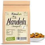 Mandeln sonnengereift 1000g | süßer & milder Geschmack | Mandelkerne frei von künstlichen Konservierungsstoffen, Aromen & Farbstoffen | ideal als Snack zwischendurch oder beim Backen | vom Achterhof