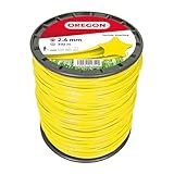 Oregon Sternförmiger Mähfaden 2,4 mm, Gelb, Für hohes Gras, Unkraut, Rasen und dichte Vegetation, Profi-Nylonfaden, Für die meisten Rasentrimmer, 2,4 mm x 332 m (69-455-Y)