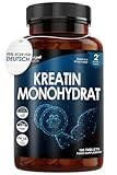 Creatin Monohydrat Kapseln 3000 mg 180 Creatin Kapseln Trainings & Fitness Ergänzungsmittel für Männer & Frauen Kreatin Kapseln (3 pro Portion) Kreatin Vegan, Labor Getestet, Für 2 Monate