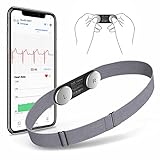 Checkme Mobiles EKG Gerät mit Brustgurt, Echtzeit-EKG-Wellenformanzeige, 30s-15min Langzeit EKG Monitor, Funktioniert mit App für iOS & Android, Tragbarer Bluetooth Herzfrequenz-Brustgurt für Zuhause