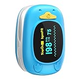 HealthTree Tragbarer Fingerspitzen-Blutsauerstoffsättigungsmonitor, pädiatrisches Pulsoximeter mit OLED-Bildschirm, 2 AAA-Batterien im Lieferumfang enthalten, geeignet für Babys und Kinder